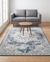 Coastal Manor Collection Area Rug -  Pelican Rectangle Dark Blue  lifestyle 59