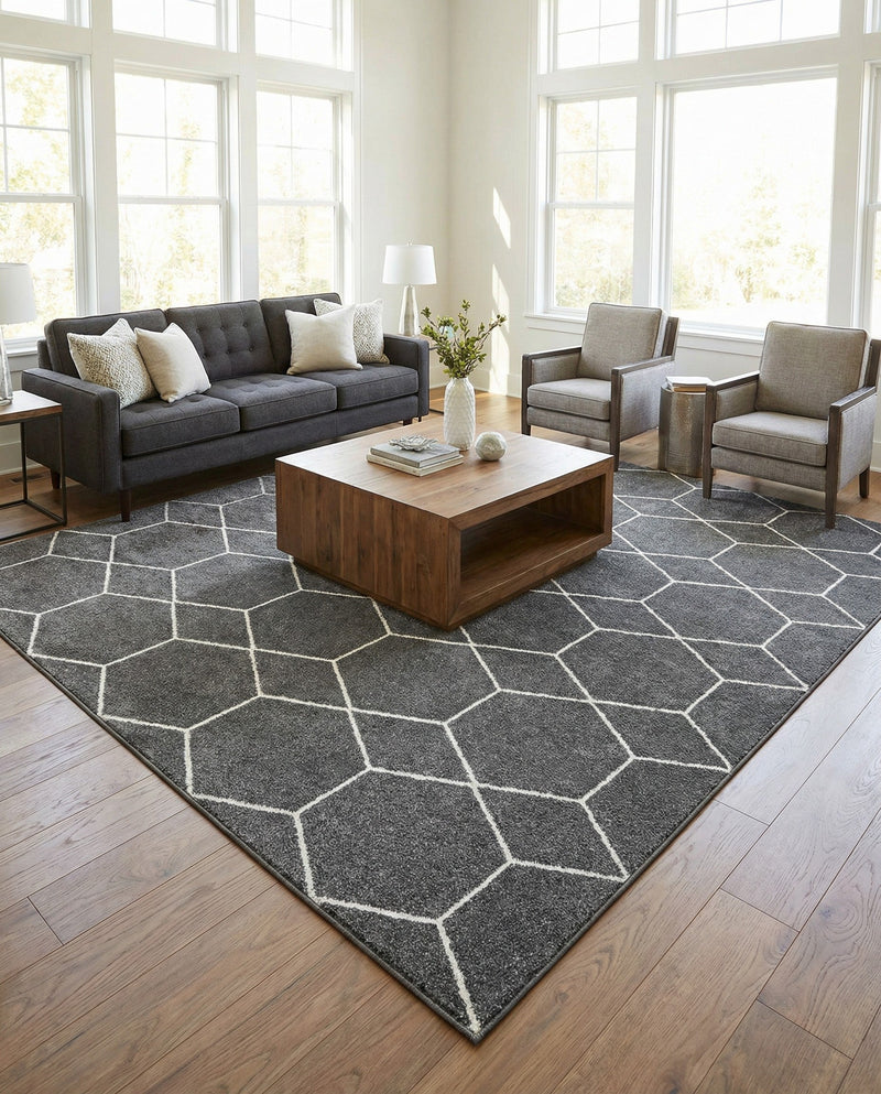 Trellis Mosaic Collection Area Rug - Arborville (Light Gray) Square Light Gray  lifestyle 55
