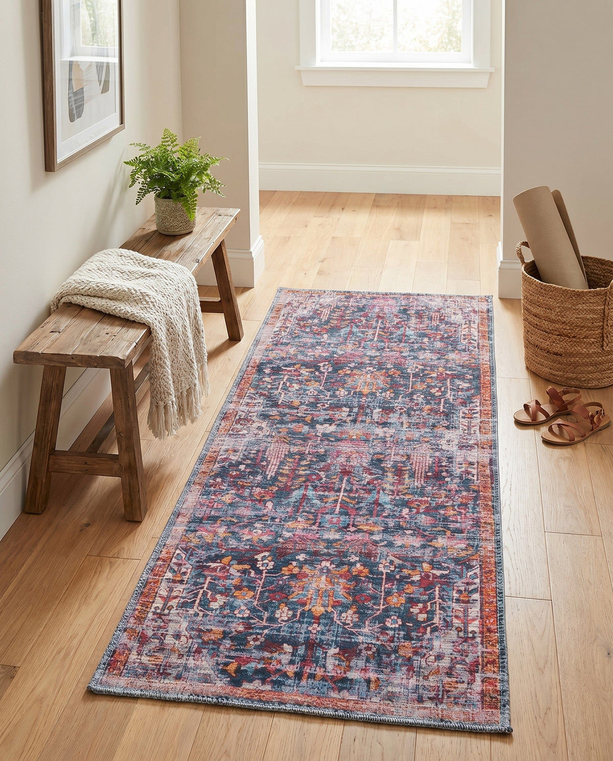 Zahara Oasis Collection Area Rug -  Nador Runner Navy Blue  lifestyle 81