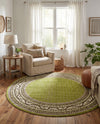 Soho Elegance Collection Area Rug -  Mercer (Green) Round Green  lifestyle 67