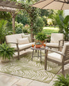 Seaside Blooms Collection Area Rug - Verdure (Green) Rectangle Green  lifestyle 26