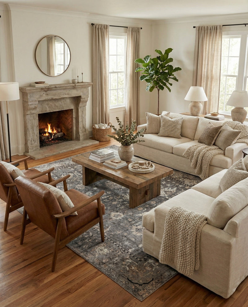 Cascade Range Collection Area Rug -  Shasta (Gray) Rectangle Gray  lifestyle 9