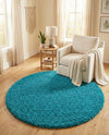 Plush Oasis Collection Area Rug - Serenity (Turquoise) Round Turquoise  lifestyle 58