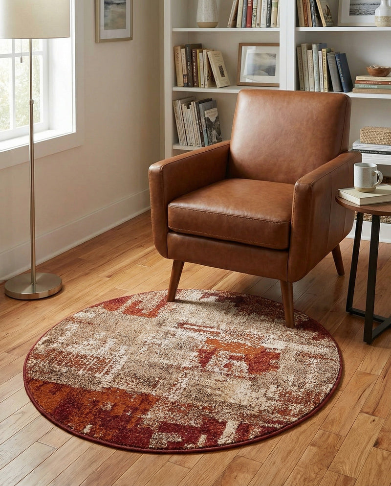 Autumn Meadow Collection Area Rug -  Goldentwine Round Multi  lifestyle 35