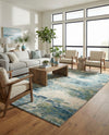 Chromatic Oasis Collection Area Rug -  Serene Rectangle Light Blue  lifestyle 36