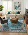 Geneva Terrace Collection Area Rug -  Yverdon Rectangle Blue  lifestyle 23
