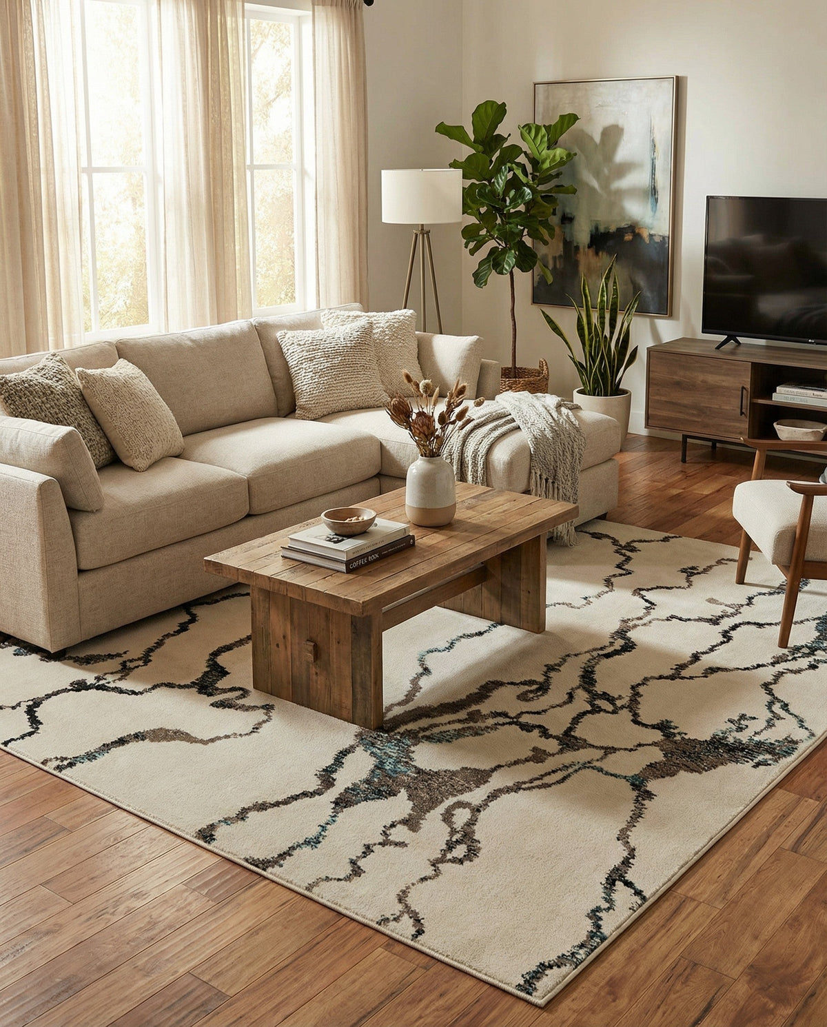 Brighton Terrace Collection Area Rug -  Aldrington Square Ivory  lifestyle 146