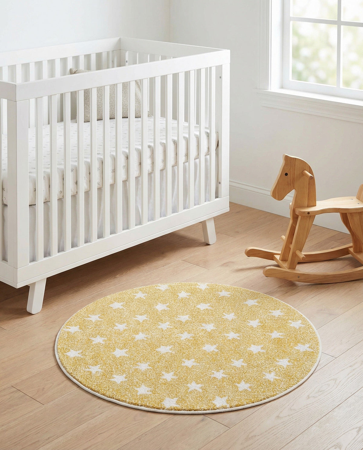 Wonder Tykes Collection Area Rug -  Mosaic Round Soft Yellow  lifestyle 139