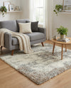 Cozy Haven Shag Collection Area Rug -  Tranquility (Khaki) Rectangle Khaki  lifestyle 14