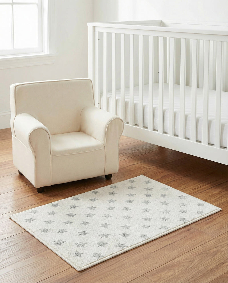 Wonder Tykes Collection Area Rug -  Mosaic Rectangle Daisy White  lifestyle 38