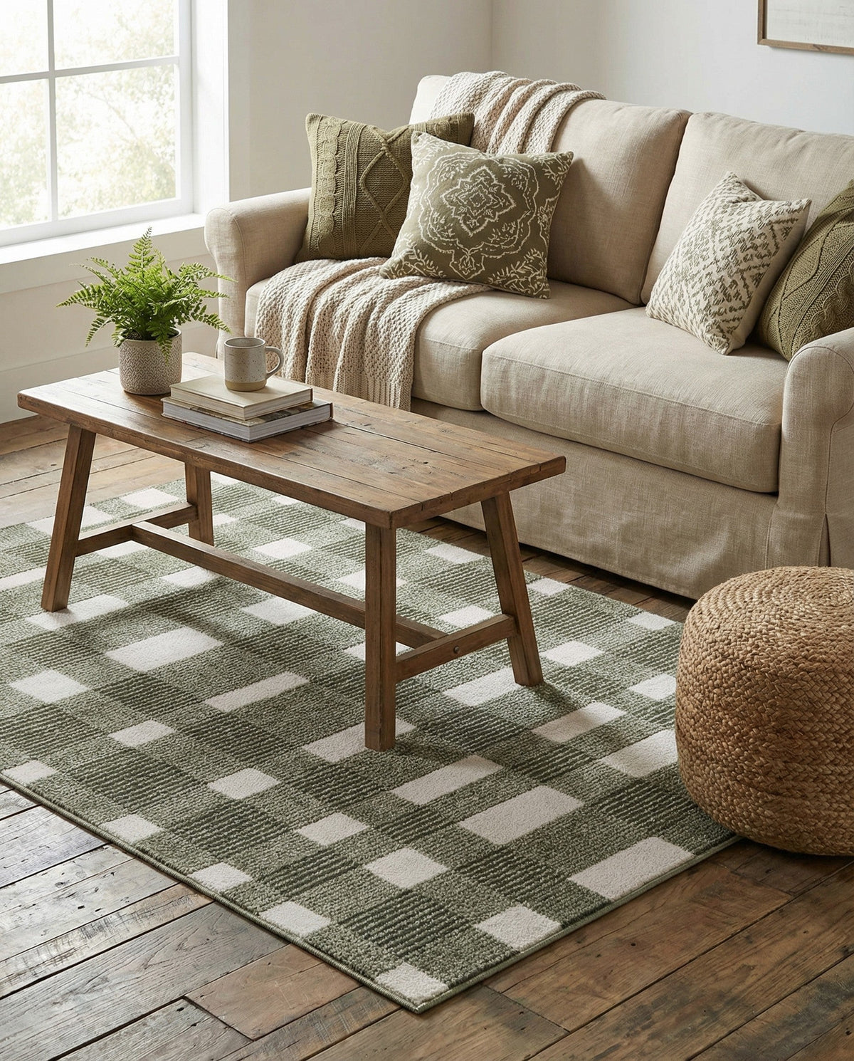 Haven Tapestry Collection Area Rug -  SereneCove Rectangle Vintage Army Green  lifestyle 14