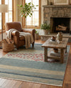 Zagros Oasis Collection Area Rug -  Kermanshah Rectangle Blue  lifestyle 14