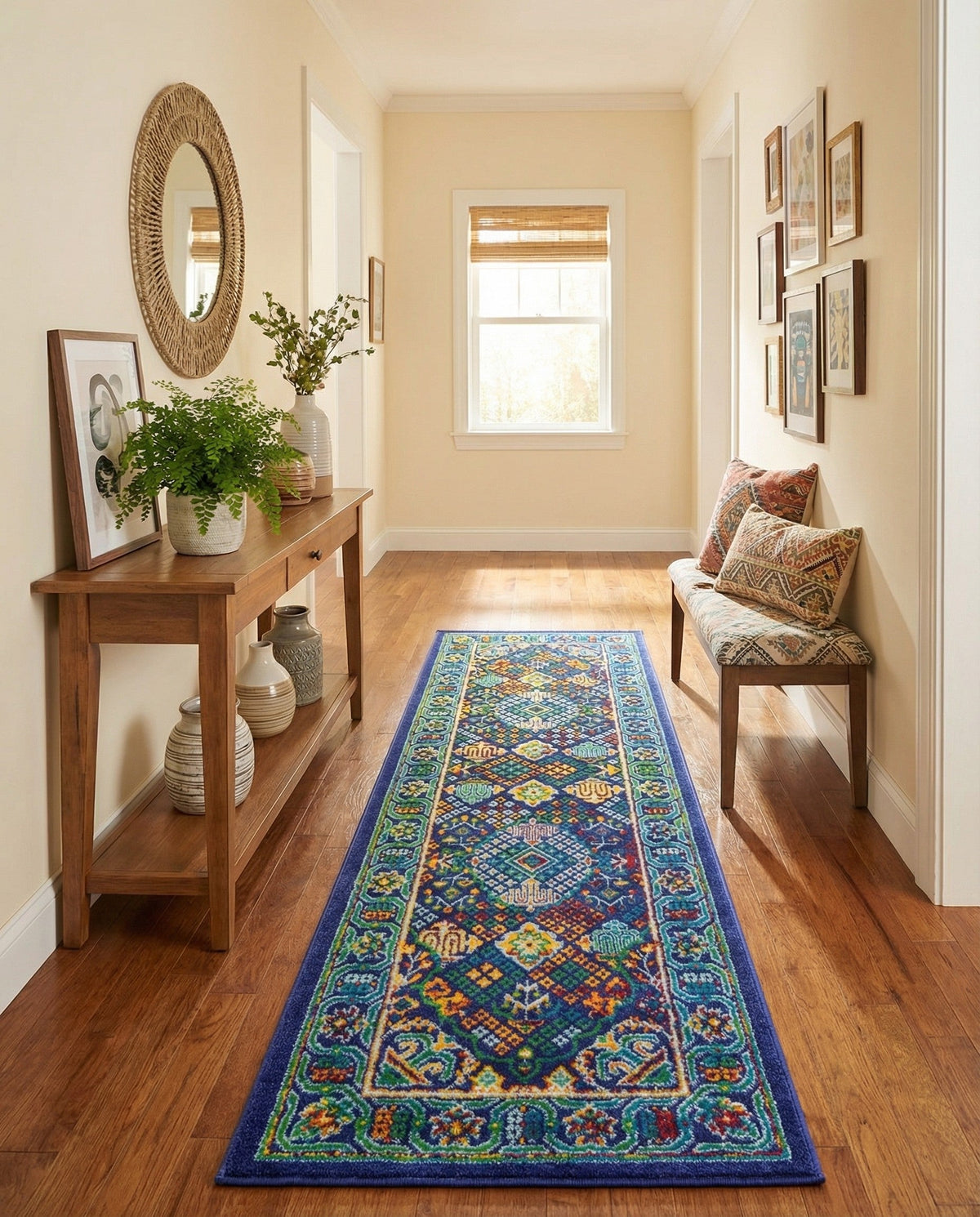 Caribbean Cove Collection Area Rug -  Mustique Runner Navy Blue  lifestyle 141