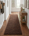 Plush Oasis Collection Area Rug - Serenity (Chocolate Brown) Runner Chocolate Brown  lifestyle 49