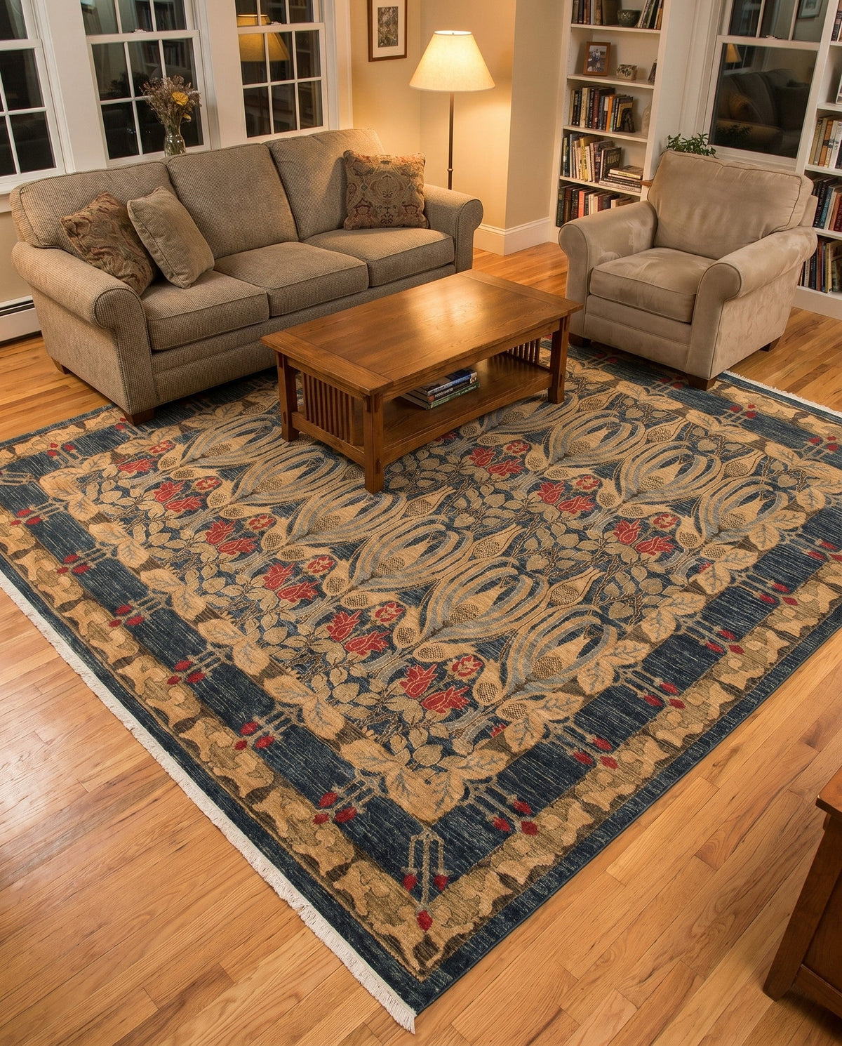 Chelsea Elegance Collection Area Rug -  Brompton (Navy Blue) Square Navy Blue  lifestyle 80