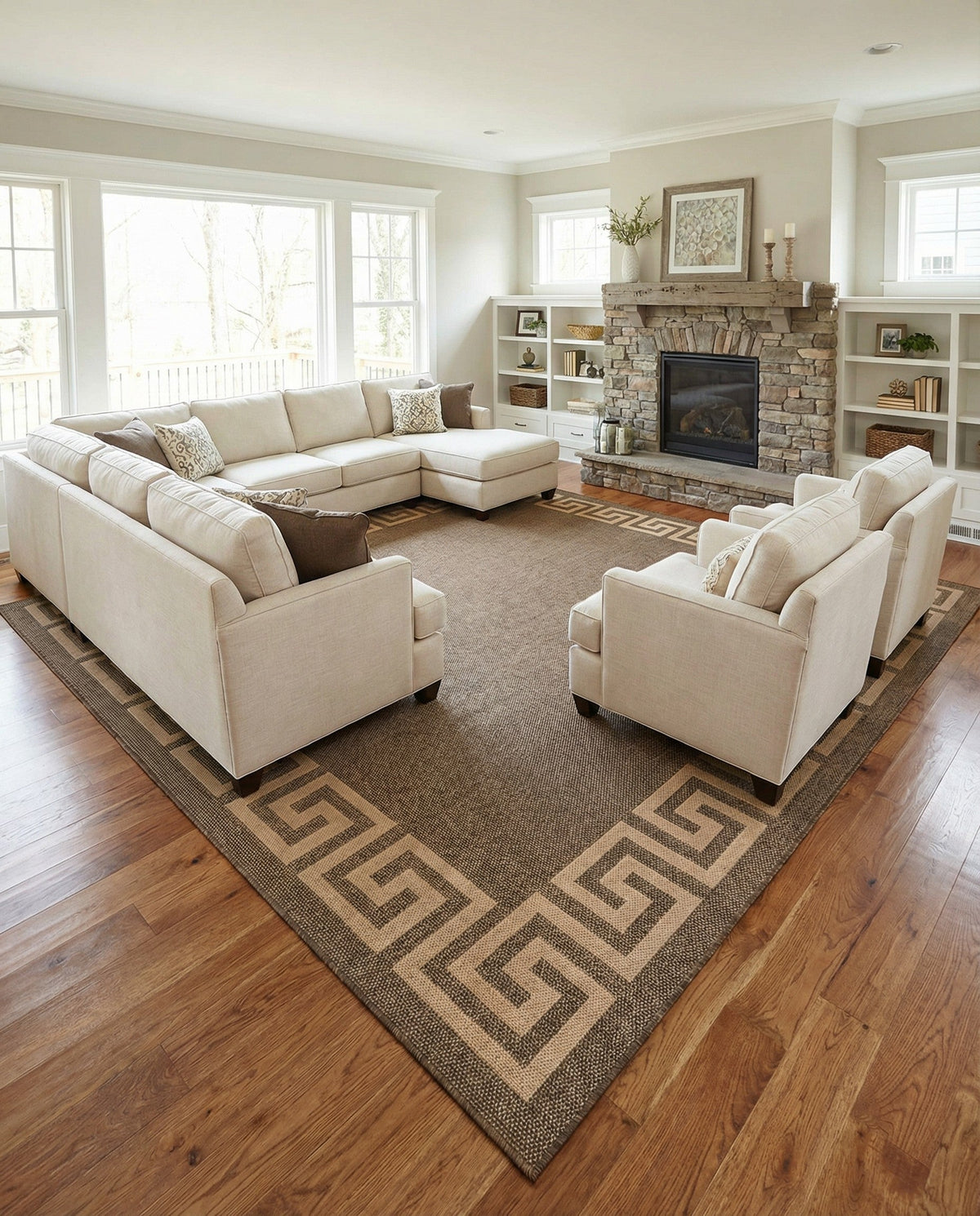 Sahara Sands Collection Area Rug -  Elephantine Square Brown  lifestyle 87