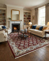Persian Elegance Collection Area Rug -  Yazd Rectangle Burgundy  lifestyle 27