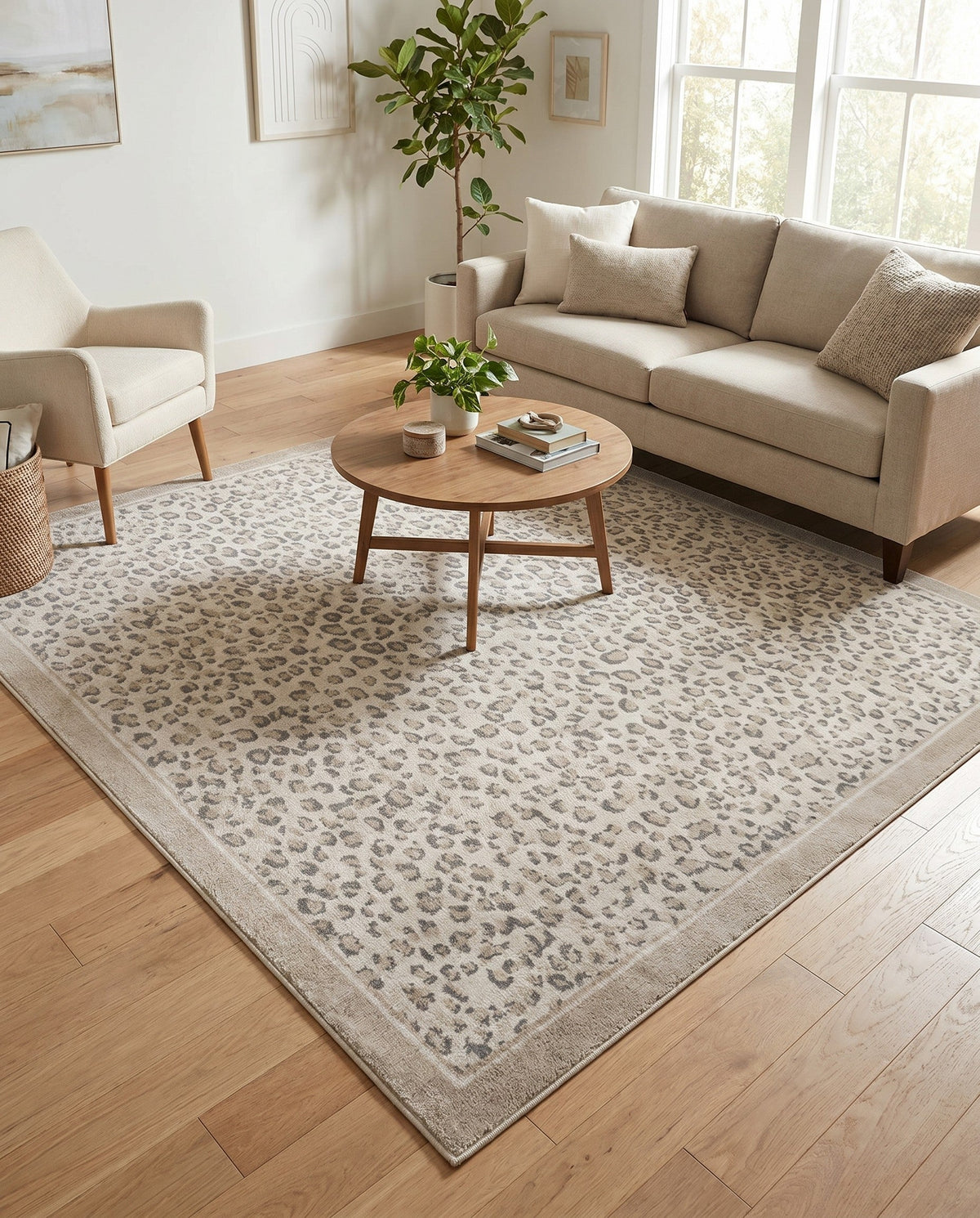 Savannah Sojourn Collection Area Rug - Serengeti Square Ivory  lifestyle 175