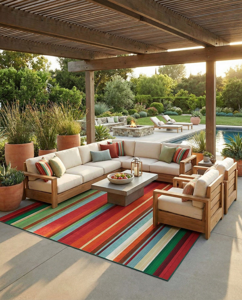 Urban Terrace Collection Area Rug -  Canopy Rectangle Multi  lifestyle 10