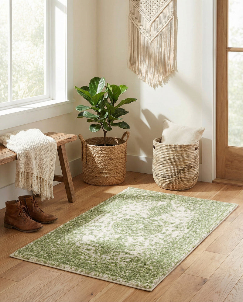 Dover Terrace Collection Area Rug - Marina (Green) Rectangle Green  lifestyle 20