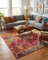 Trellis Mosaic Collection Area Rug - Arborville (Multi) Rectangle Multi  lifestyle 12
