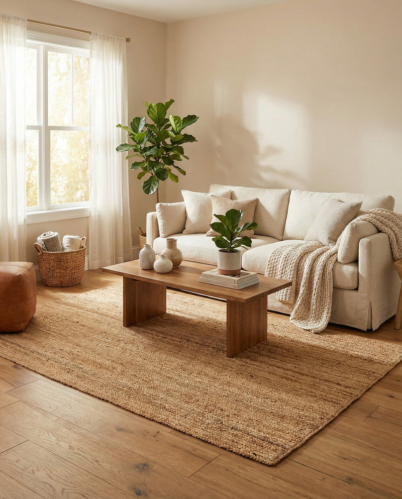 Woven Seaside Elegance Collection Area Rug - Coastline Rectangle Natural  lifestyle 10