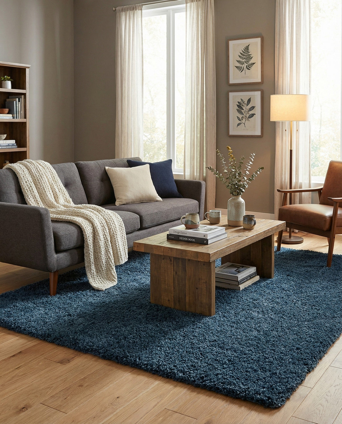 Alpine Plush Collection Area Rug - Verbier Square Dblue  lifestyle 70