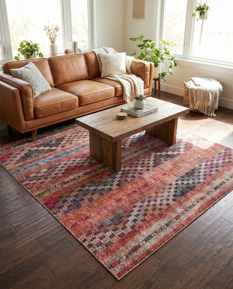 Heritage Elegance Collection Area Rug -  Monticello Square Multi  lifestyle 36
