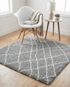 Cozy Haven Shag Collection Area Rug - Serenity (Cloud Gray) Square Cloud Gray  lifestyle 41