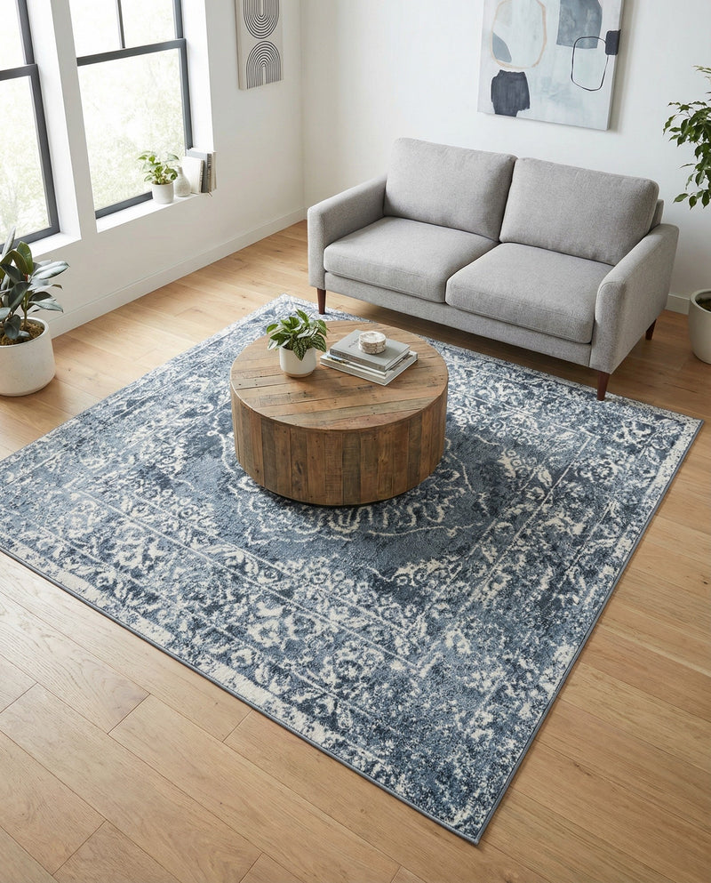 Cambridge Classics Collection Area Rug -  Magdalene (Blue) Square Blue  lifestyle 63
