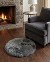 Lambskin Haven Collection Area Rug - Fleeceville Round Gray  lifestyle 38