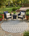 Savannah Pergola Collection Area Rug -  Pergola (Gray) Round Gray  lifestyle 87