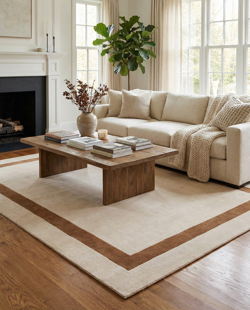 Savannah Borders Wool Collection Area Rug - Chatham Rectangle Ivory  lifestyle 61