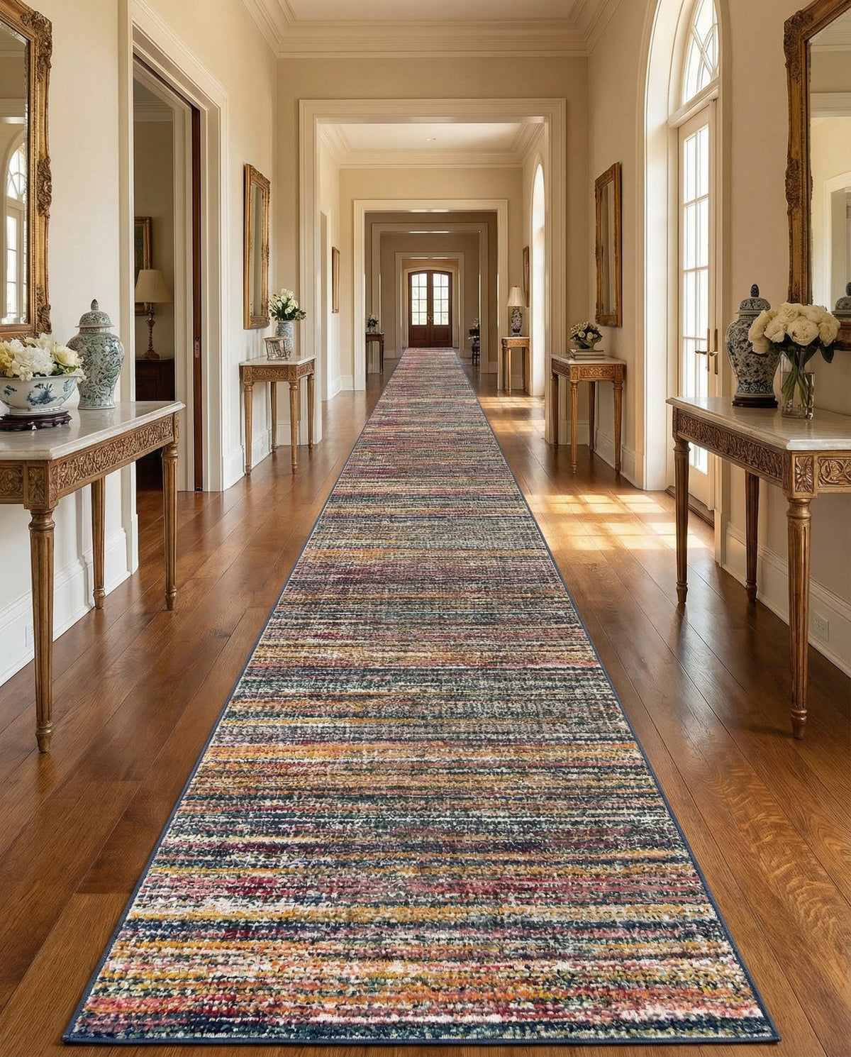 Jewel Oasis Collection Area Rug - Sapphire (Multi) Runner Multi  lifestyle 148