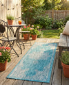 Patio Heritage Collection Area Rug -  Charleston (Light Aqua) Runner Light Aqua  lifestyle 55