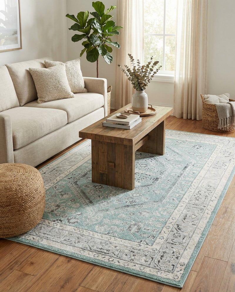 Adriana Terrace Collection Area Rug - Capri (Aqua) Rectangle Aqua  lifestyle 17