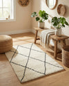 Zouina Berber Wool Collection Area Rug - Atlas Rectangle Ivory and Black  lifestyle 13
