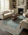 Persian Elegance Collection Area Rug -  Ardabil Rectangle Blue  lifestyle 45