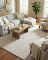 Solid Shag Seaside Collection Area Rug - Azure Cove (Ivory) Rectangle Ivory  lifestyle 29