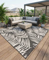 Seaside Blooms Collection Area Rug - Verdure (Charcoal) Square Charcoal  lifestyle 64