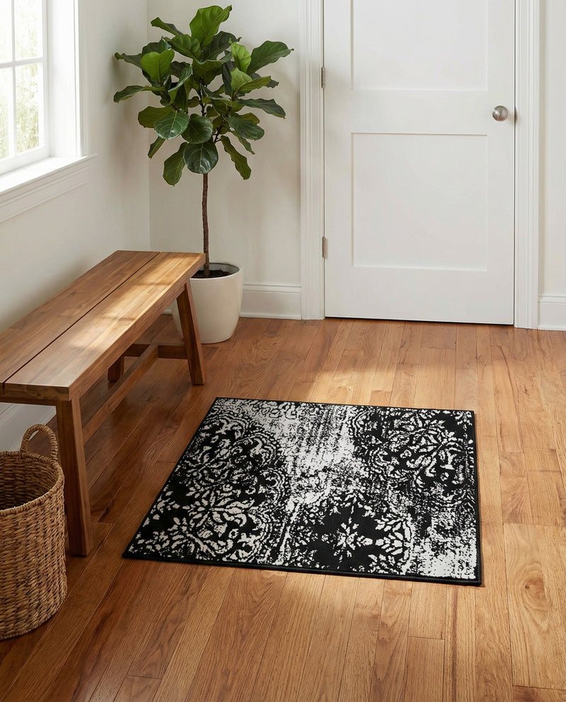 Riviera Elegance Collection Area Rug -  Monaco (Black) Rectangle Black  lifestyle 17