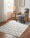 Garden Maze Retreat Collection Area Rug - Hedgegrove Rectangle White  lifestyle 30