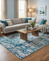 Geneva Terrace Collection Area Rug -  Morges Rectangle Blue  lifestyle 19
