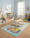 Wonder Tykes Collection Area Rug -  Labyrinth Rectangle Teal  lifestyle 11