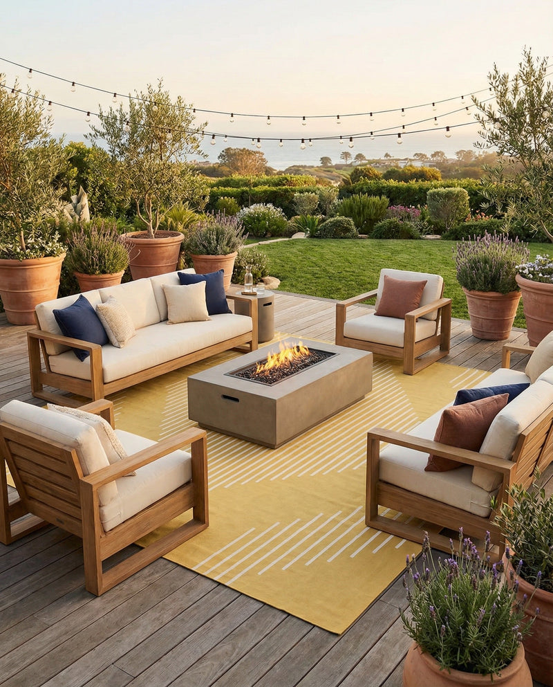 Urban Terrace Collection Area Rug -  Chelsea (Yellow) Square Yellow  lifestyle 50