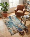 Venetian Tapestry Collection Area Rug - Murano Rectangle Blue  lifestyle 58