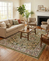 Persian Elegance Collection Area Rug -  Kerman (Green) Rectangle Green  lifestyle 27