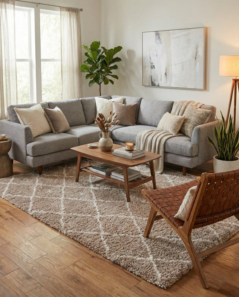 Casablanca Comfort Collection Area Rug -  Tangier Rectangle Taupe  lifestyle 27