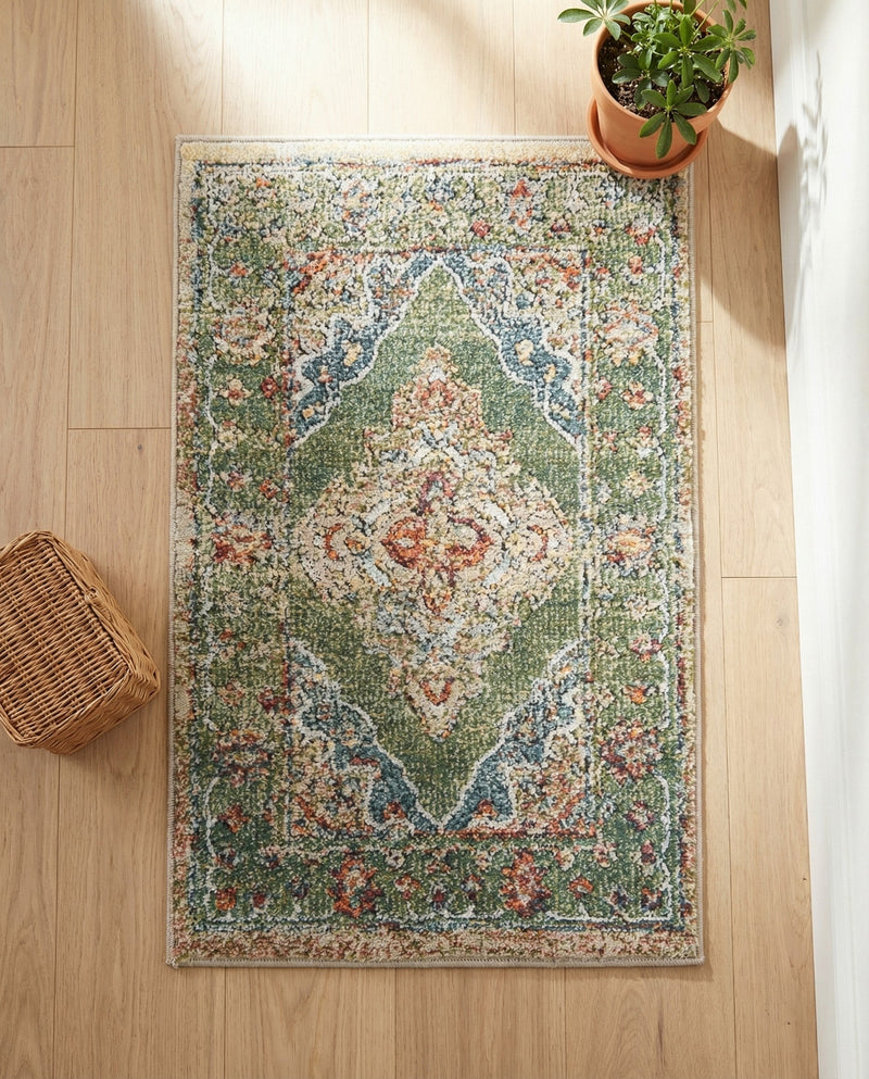 Savannah Soiree Collection Area Rug - Serengeti (Green) Rectangle Green  lifestyle 6