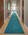 Plush Oasis Collection Area Rug - Serenity (Deep Aqua Blue) Runner Deep Aqua Blue  lifestyle 34